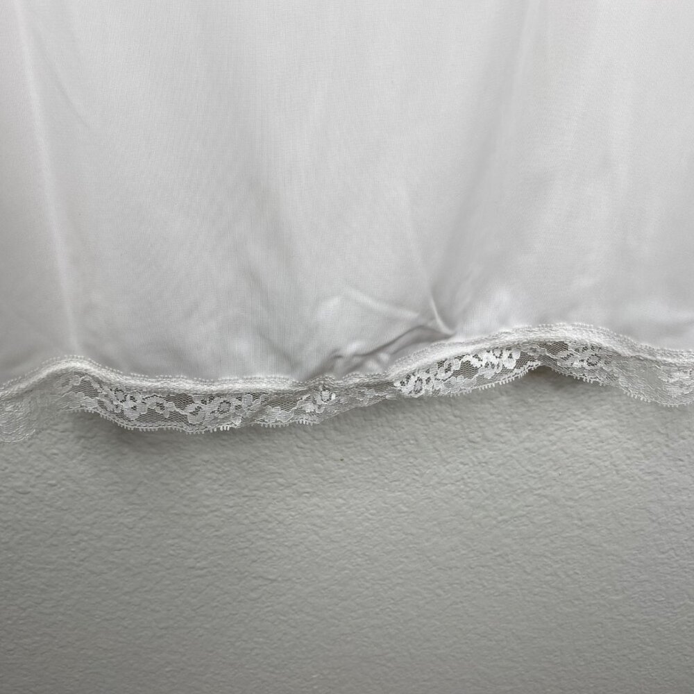 Vintage Fit Rite Lingerie Slip Dress Shadow Panel Babydoll Coquette White 34 NWT - Picture 9 of 13